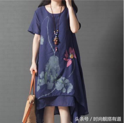 又复古又民族风的棉麻连衣裙，适合35-45岁的妈妈穿