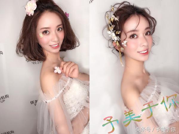 短发新娘仙气造型,最近很火的新娘发型短发