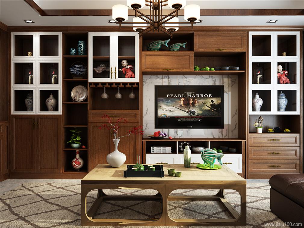 新中式风格电视柜满柜效果图,新中式风格电视柜效果图大全