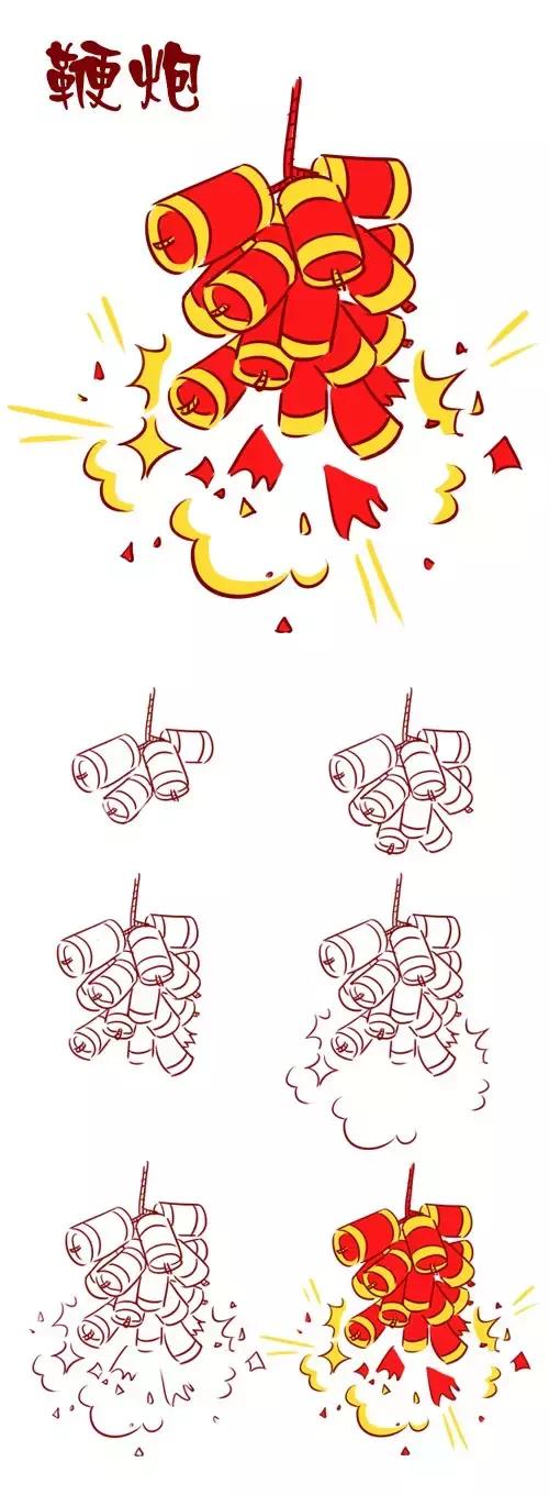 元旦灯笼简笔画涂色幼儿,元旦彩泥灯笼简笔画