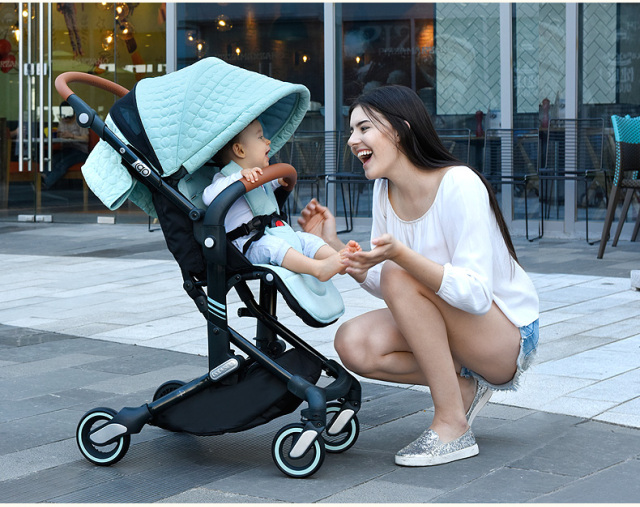 高颜值婴儿推车粉色,最新款高档5个月婴儿推车