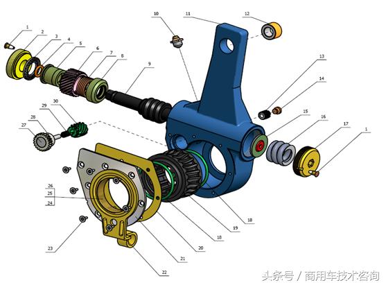 卡车转向系统工作原理,卡车手动调整臂原理图