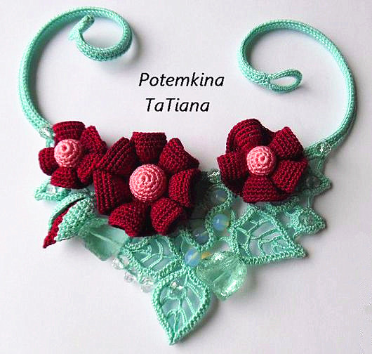 爱尔兰蕾丝钩编项链系列教程之大叶