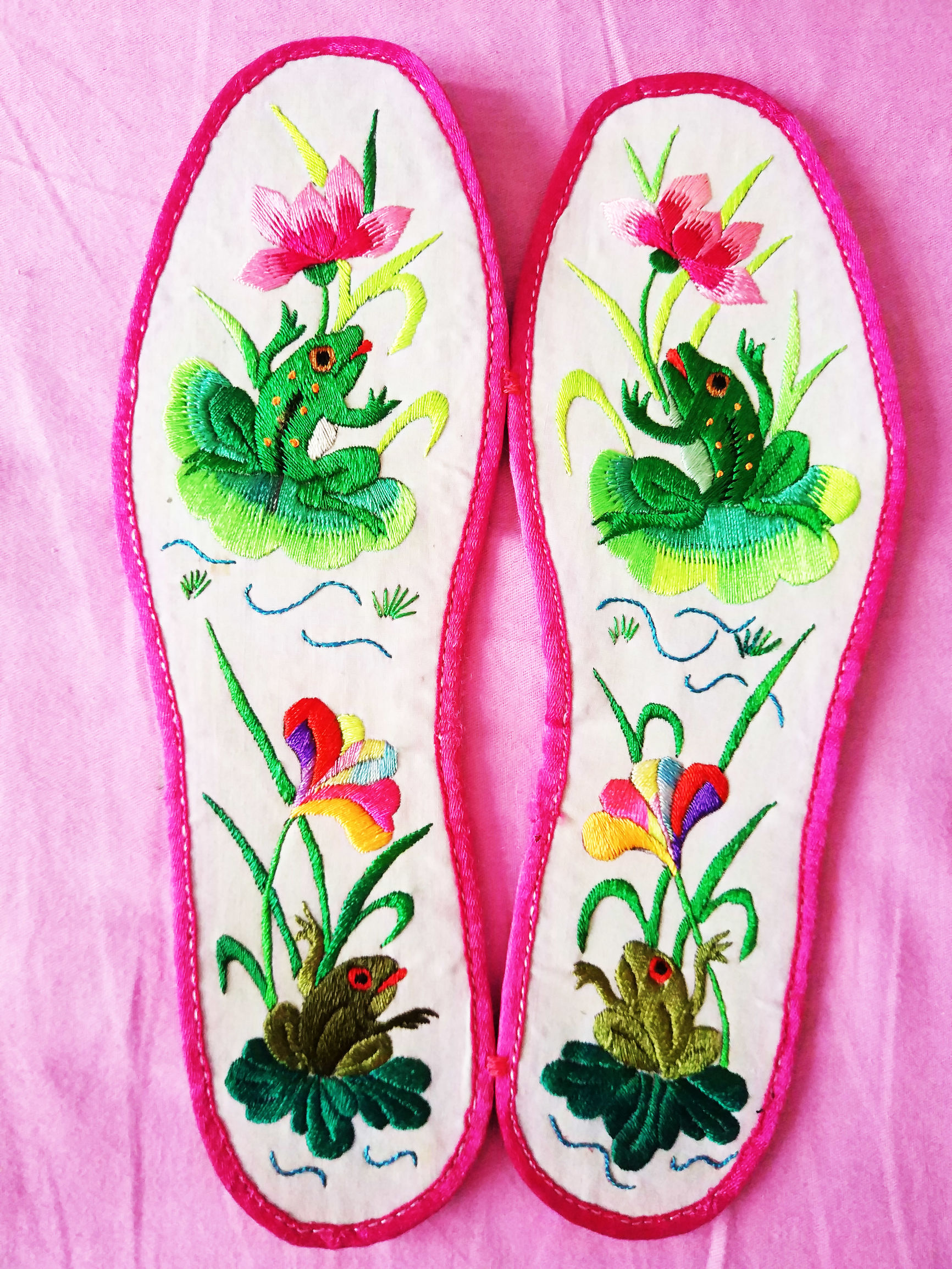 39码手工鞋垫绣花图样,农村女人手工绣花鞋垫