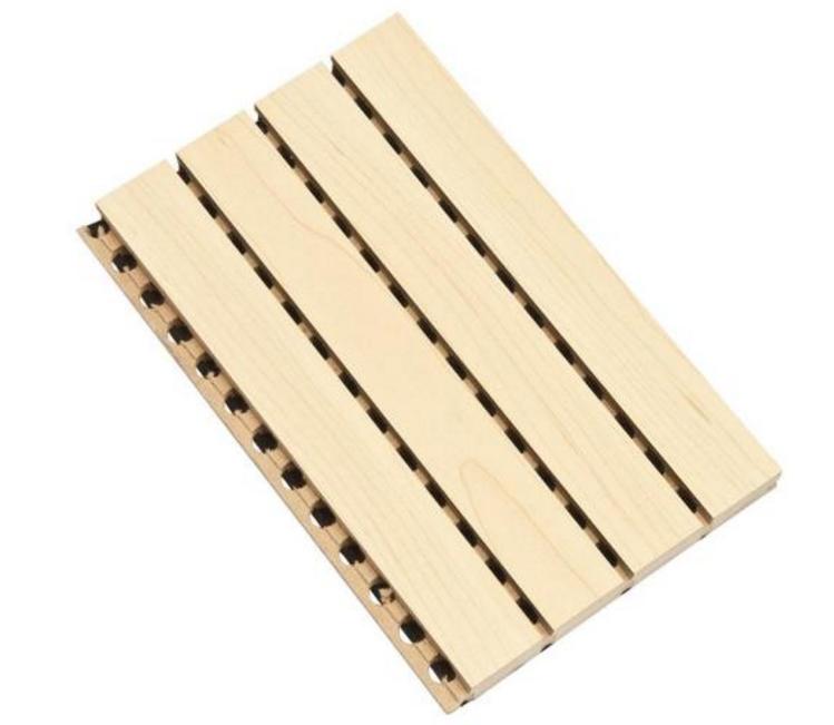 孔状吸音板效果,槽孔木吸音板和聚酯纤维隔音板