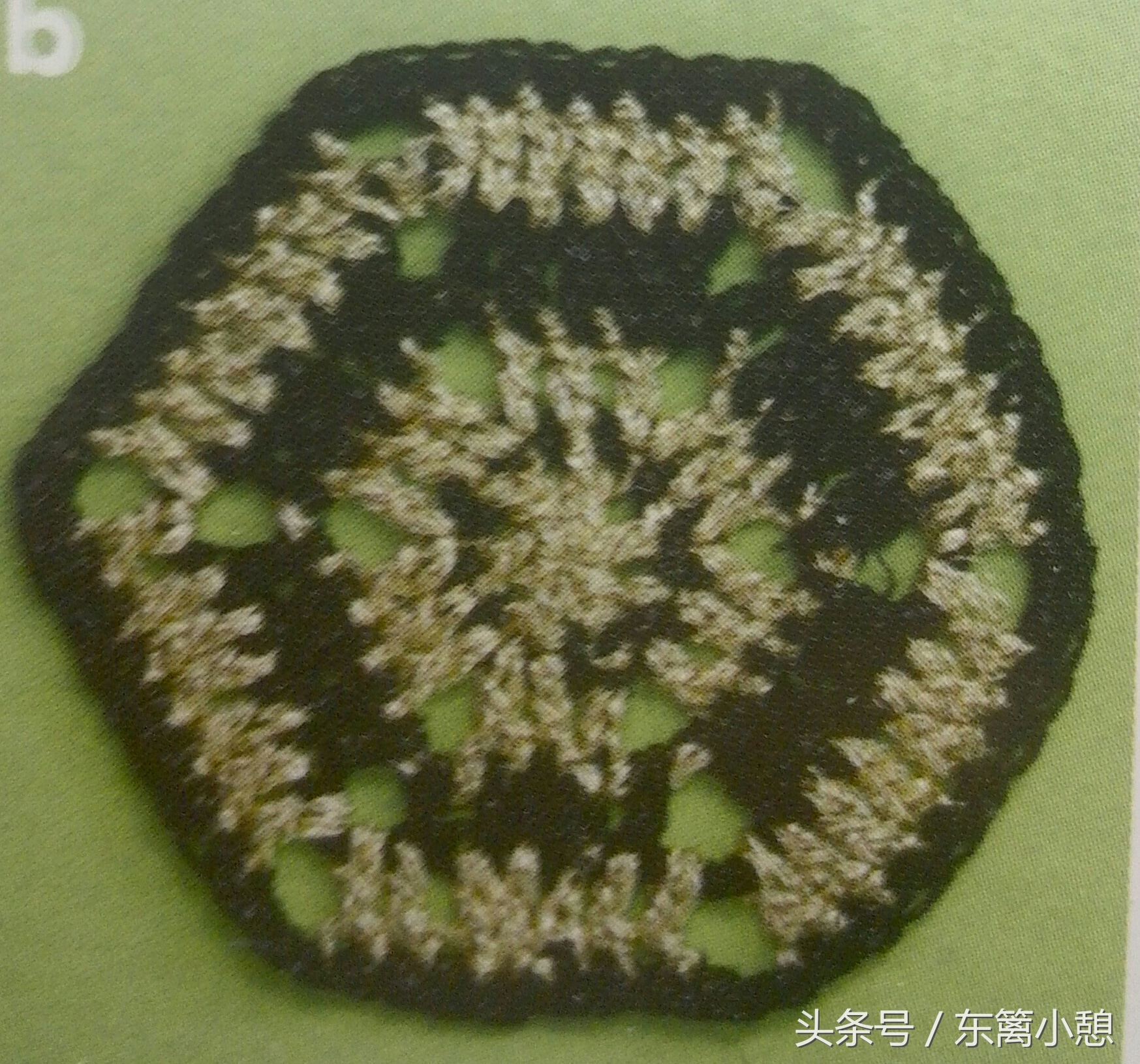 六边形花片钩针图解,钩针三角花样教程