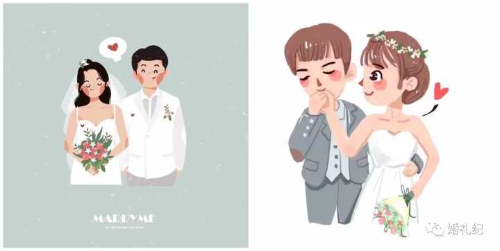 q版婚礼logo头像设计,插画头像手绘婚礼