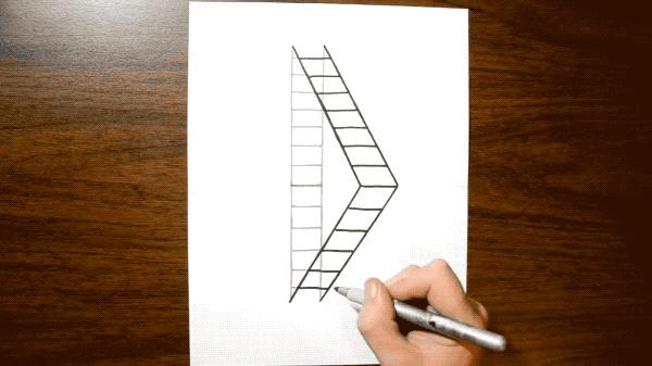 简单3d立体画铅笔教学,3d立体画简单教学楼梯
