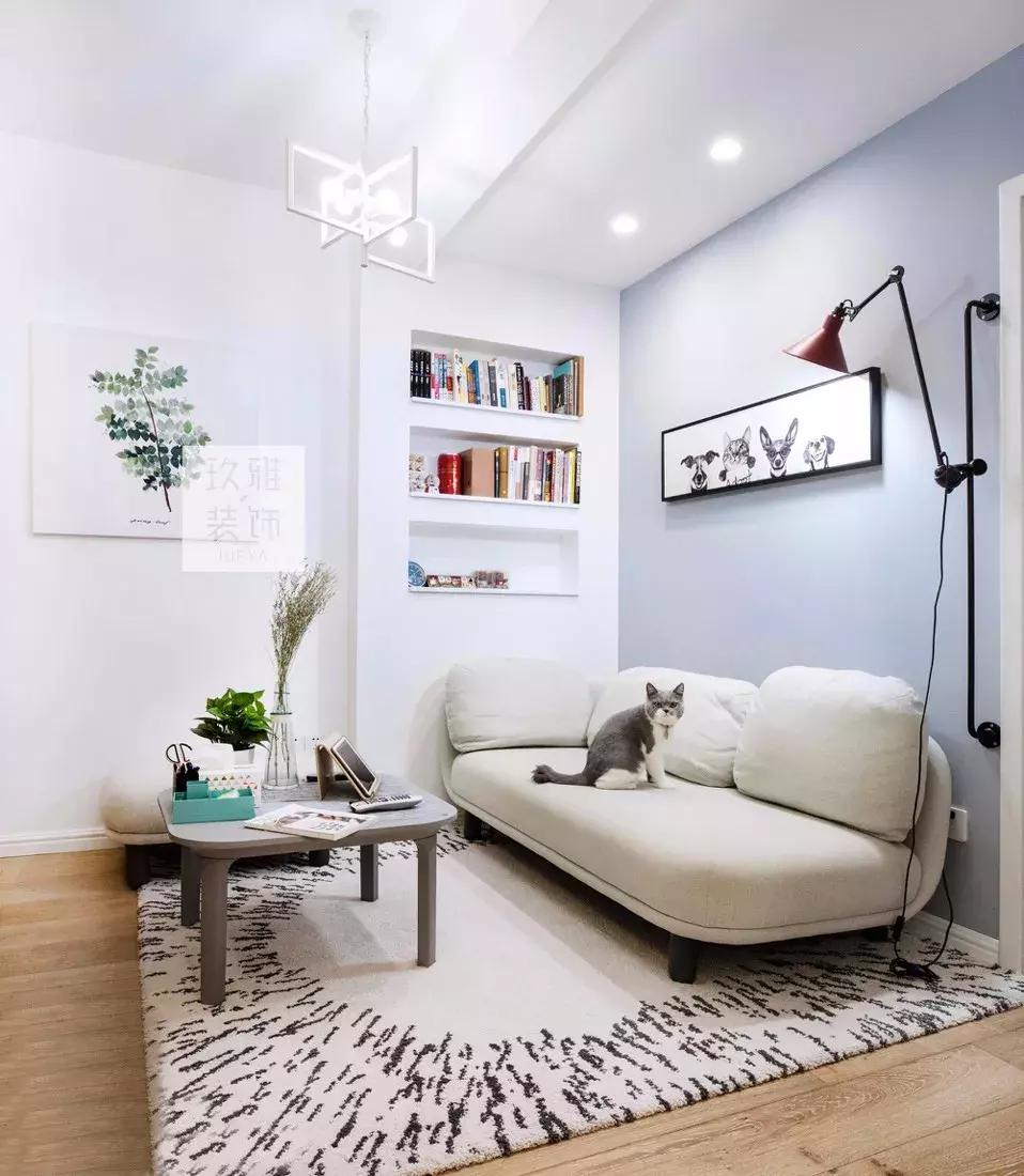 60平北欧小两居室,床头柜非常有设计感!