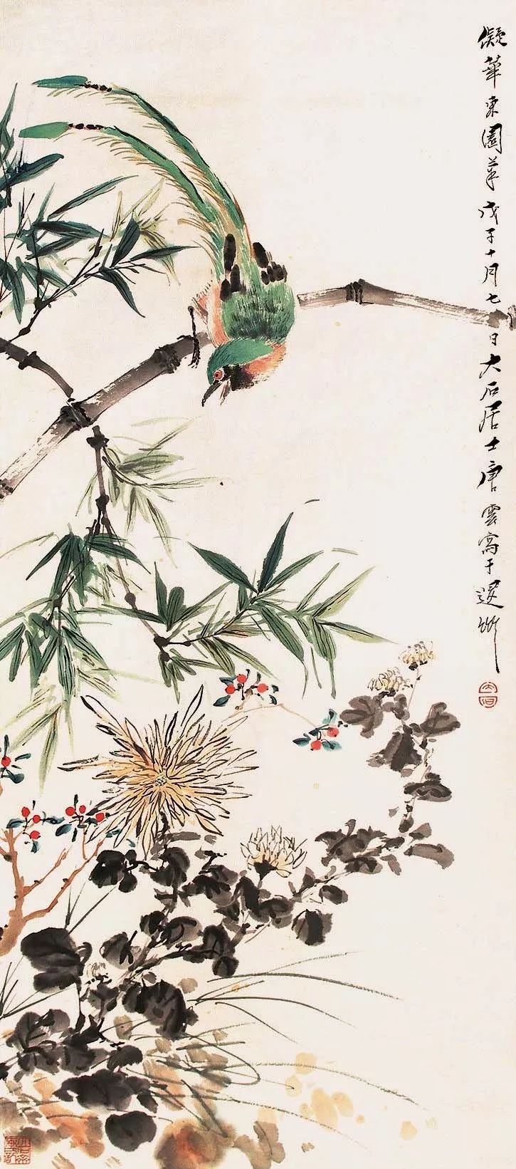 唐云早期花鸟作品欣赏,唐云先生花鸟条幅全集