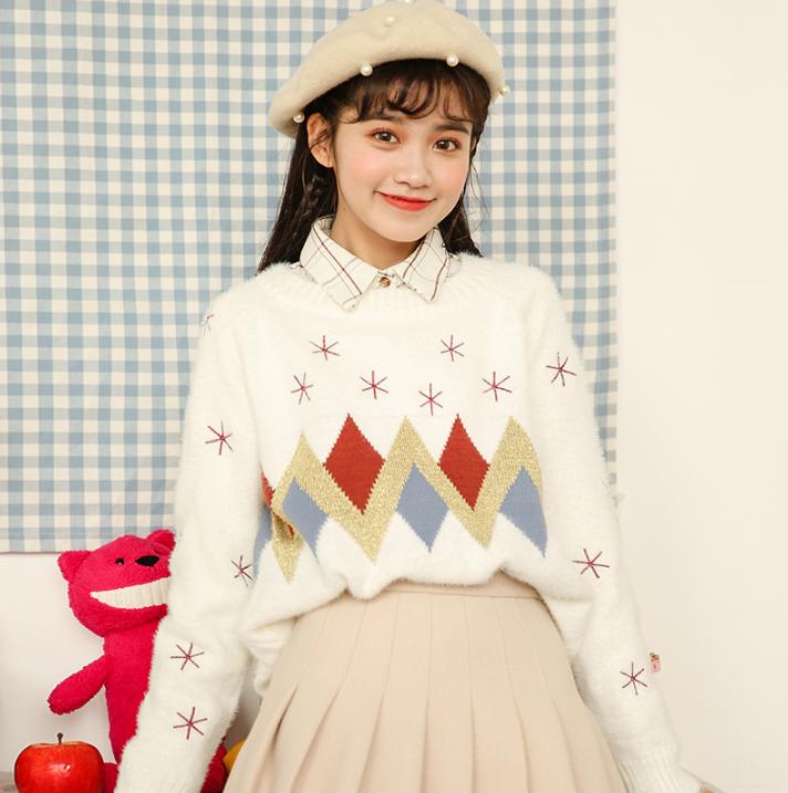 甜美少女毛衣,高中生甜美风毛衣