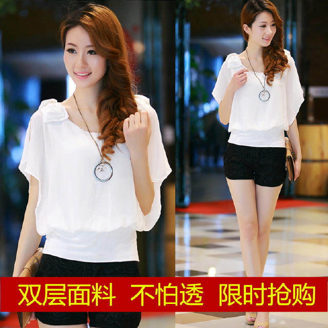 雪纺衫小清新夏季,夏季甜美雪纺衫