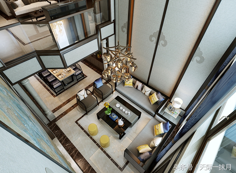 漫山香墅135平样板间,禅意中式别墅装修设计