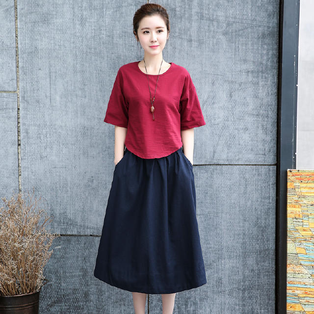 光腿穿裙子好看吗,棉麻显瘦通勤气质显腿长连衣裙