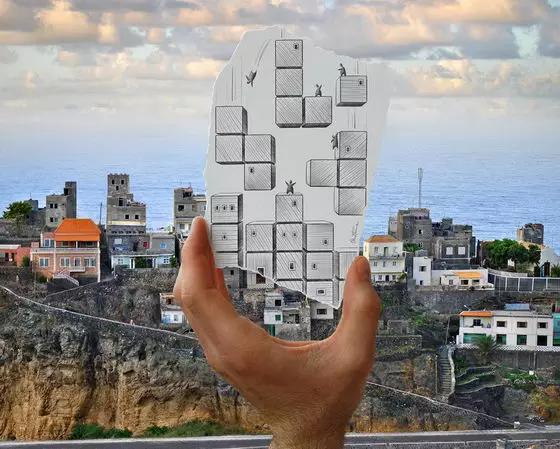 100幅好看创意素描,素描九宫格创意作品