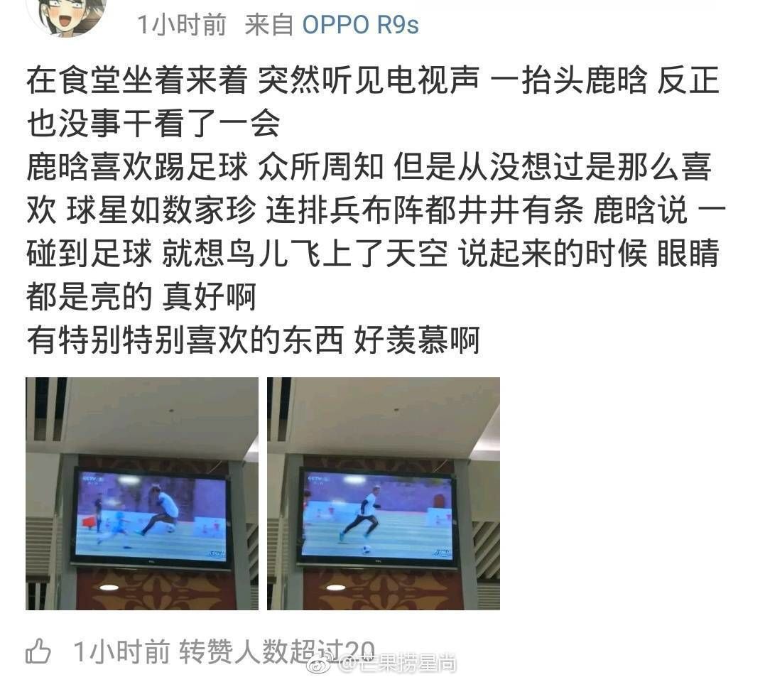 天下足球鹿晗专访视频,天下足球鹿晗采访