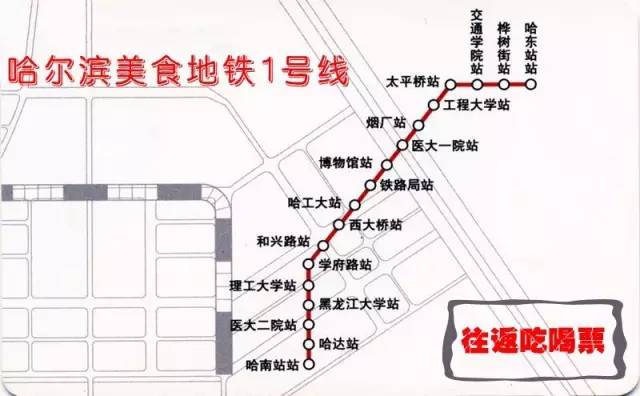 地铁二号线周围美食哈尔滨,地铁哈尔滨1号线最新线路图