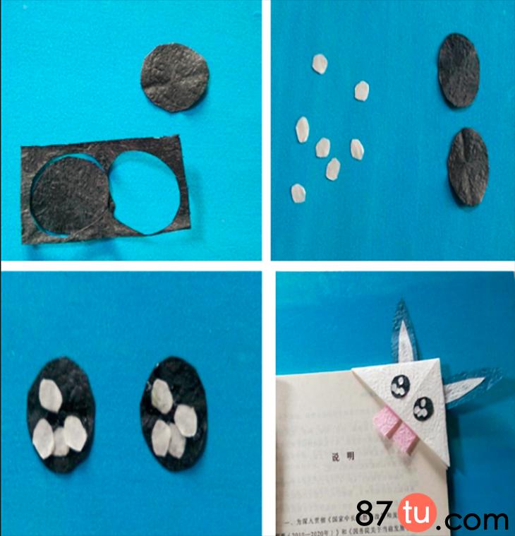 兔兔书签折纸教程,亲子手工小白兔折纸