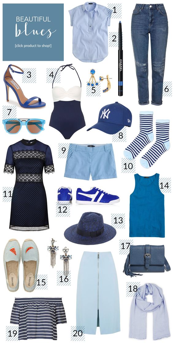 有这几件时尚单品就够了,清爽感扑面而来的蓝色单品