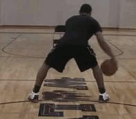 站在凳子上练习胯下运球,胯下运球的实战运用