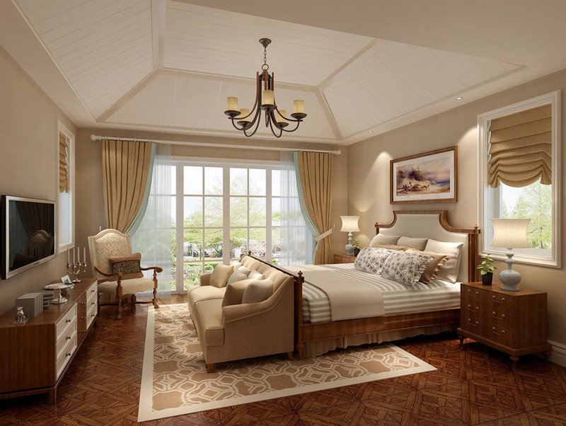 美式轻奢硬装100平,6万软装硬装90平