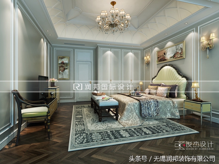 300平米美式风格一楼半豪华别墅,简约法式别墅案例