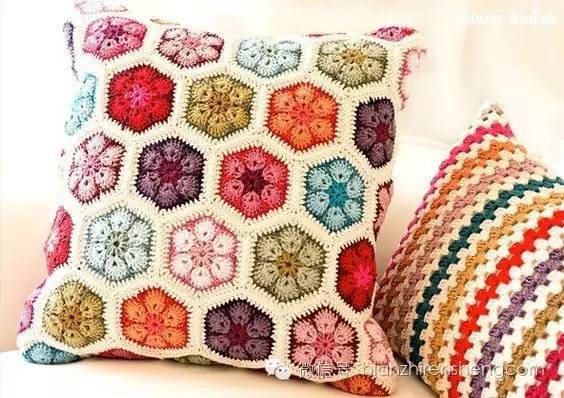 钩针方格非洲菊图解,非洲菊拼花的钩针图解