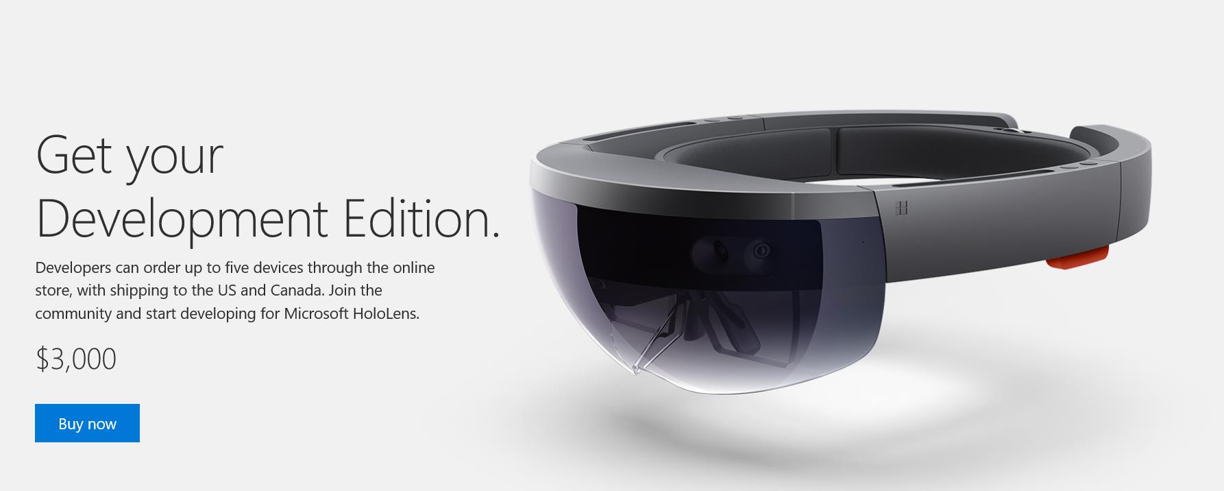 微软的现实增强神器Hololens，终于3000美金开售了！