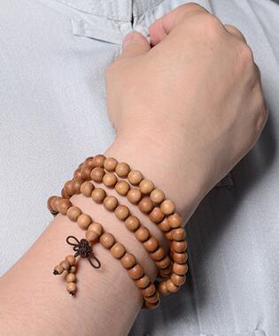 檀香木佛珠手串男士,男人佩戴檀香木手串