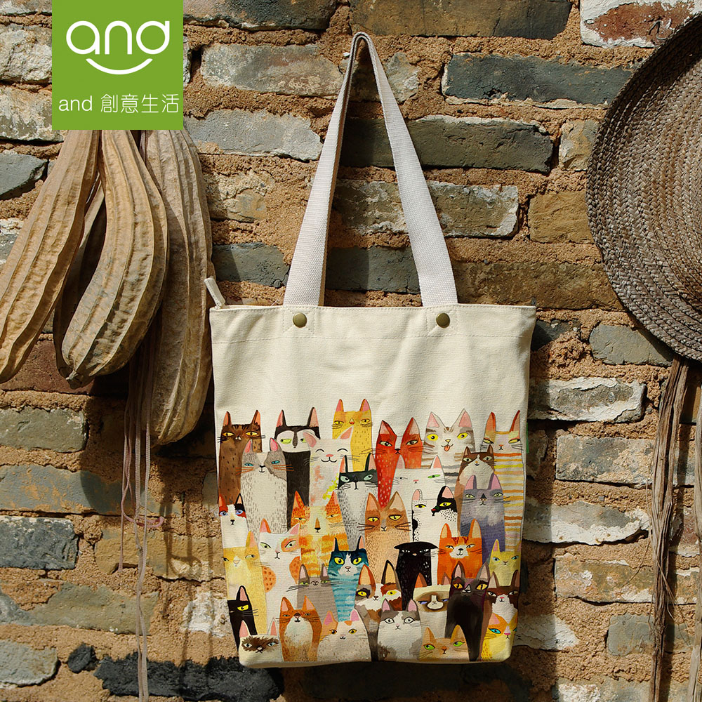 文艺清新百搭帆布包大容量,文艺风帆布包大容量