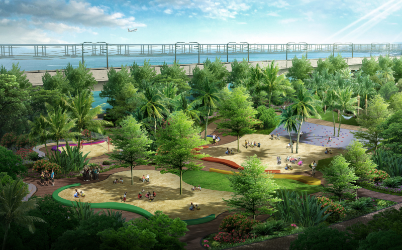 西湾红树林湿地公园滨海长廊,黄岛红树林滨海公园