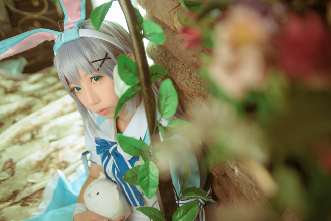 香风智乃cos假发造型过程,香风智乃cos正片户外