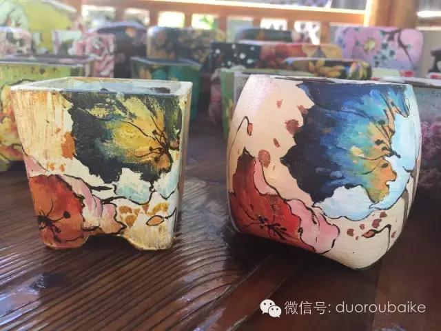 手绘多肉花盆教程,多肉花盆迷你拇指盆手绘