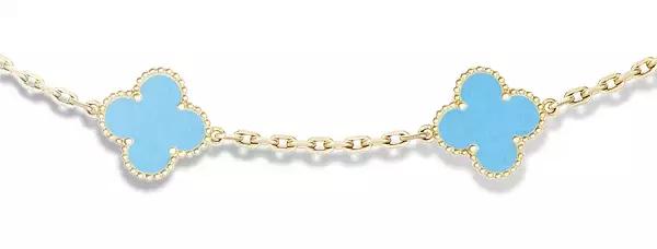 vca四叶草带钻项链系列,vca梵克雅宝四叶草项链