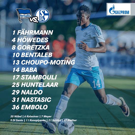 沙尔克04客场0：2惜败于柏林赫塔未能在柏林取分