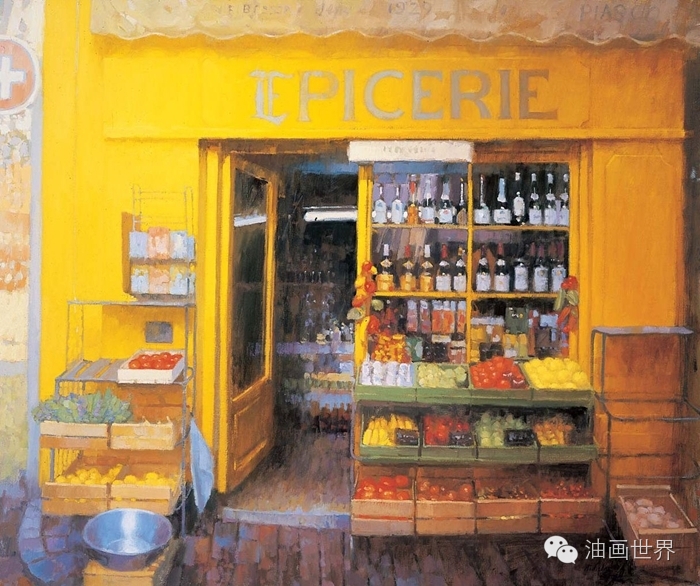 禅意山水意境油画,浓郁诗意的风景油画