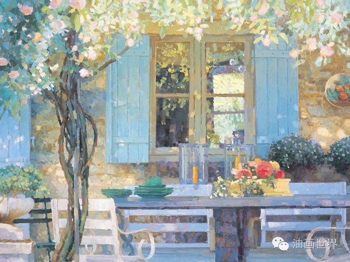 禅意山水意境油画,浓郁诗意的风景油画