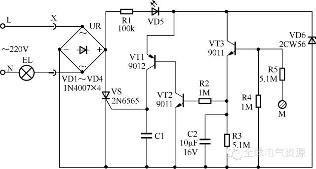各种灯具线路接线图,单个灯具接线示意图
