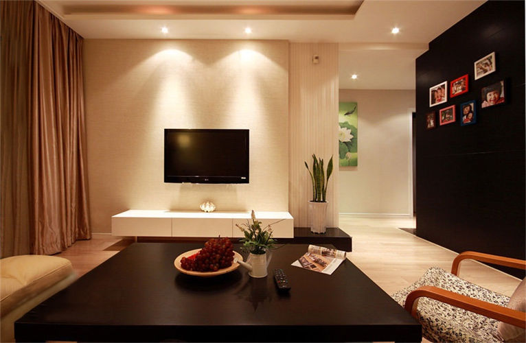 最新款硅藻泥电视背景墙效果图,简单大气硅藻泥电视背景墙效果图