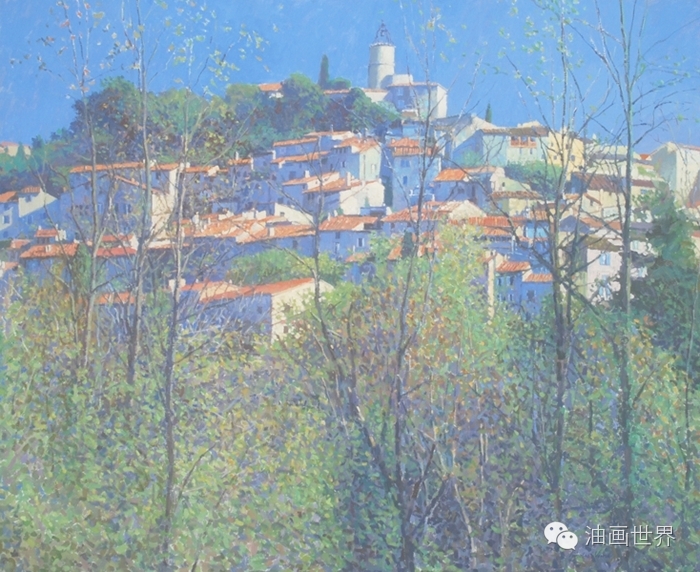 禅意山水意境油画,浓郁诗意的风景油画