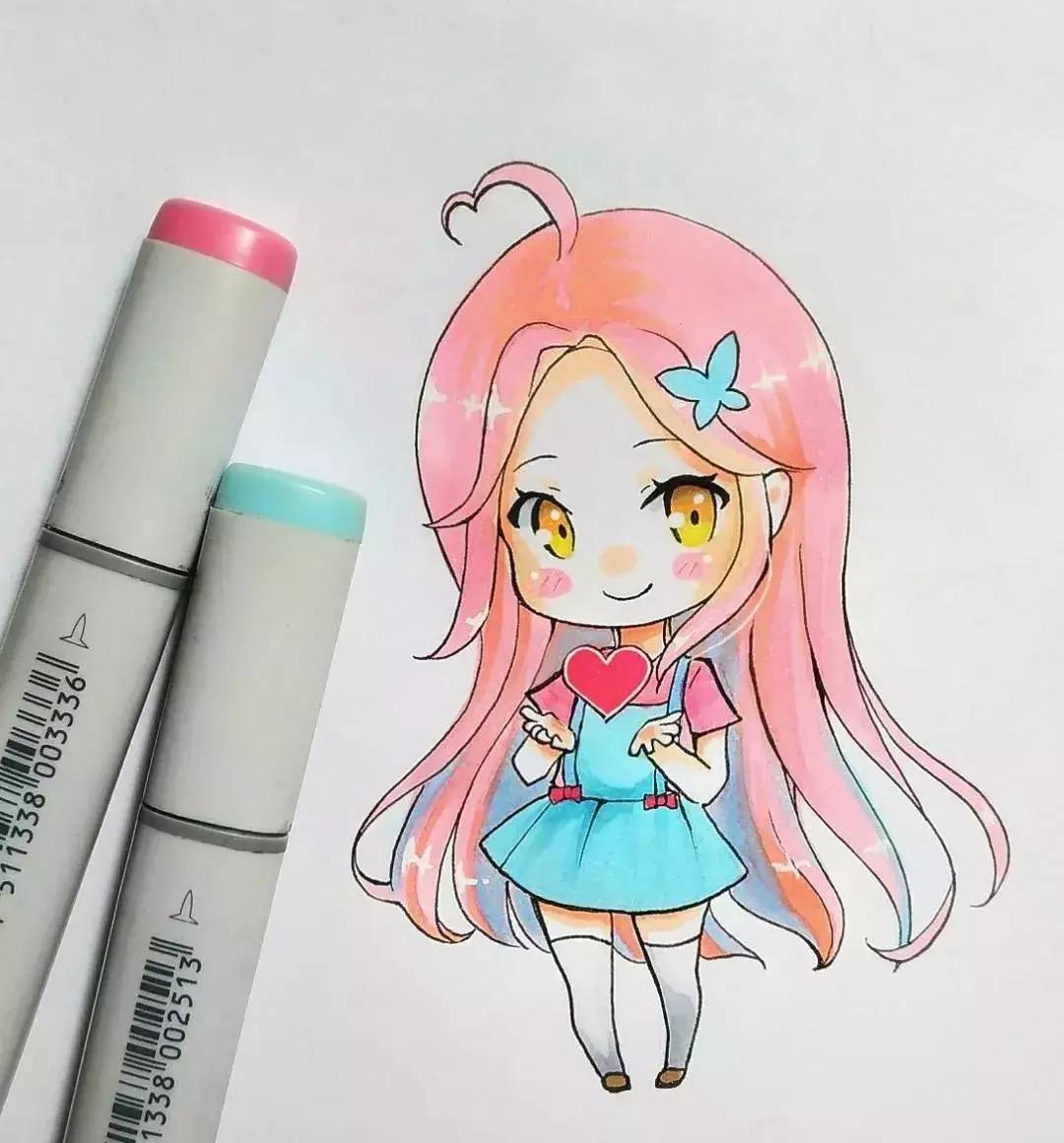 可爱动漫人物手绘马克笔,马克笔好看的动漫人物