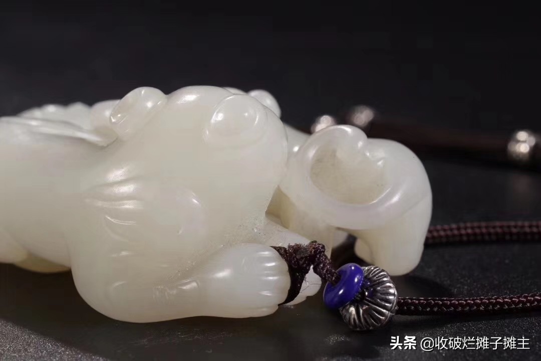 和田子母兽摆件尺寸,和田白玉龙龟子母兽