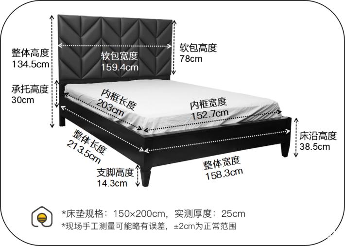 美式轻奢实木床主卧1.8米双人大床,美式实木床现代简约白色1.8米大床