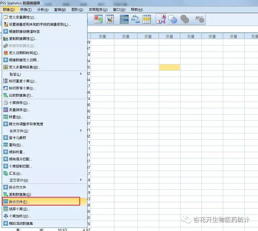 极少人知道的SPSS数据拆分技巧——「杏花开生物医药统计」