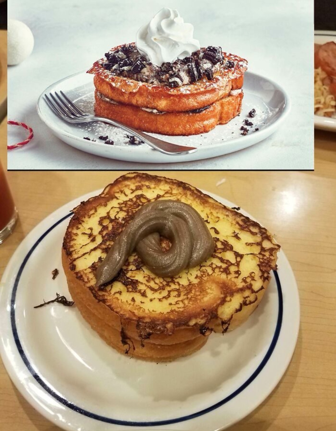 18张笑到头掉的“广告不实照”，我说，那个饼是忘记放馅了吗？