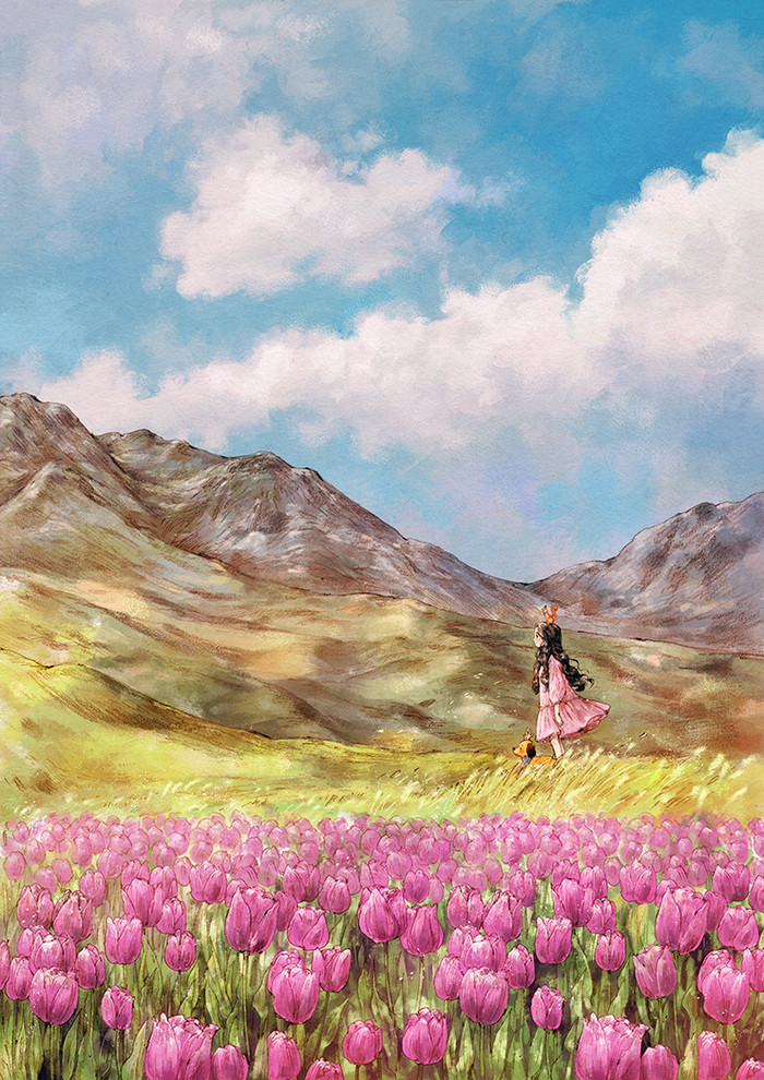 韩国插画师森林女孩日记图文,水彩插画森林女孩日记