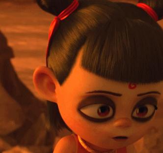 三岁的哪吒小爷有多潮？眼线腮红丸子头