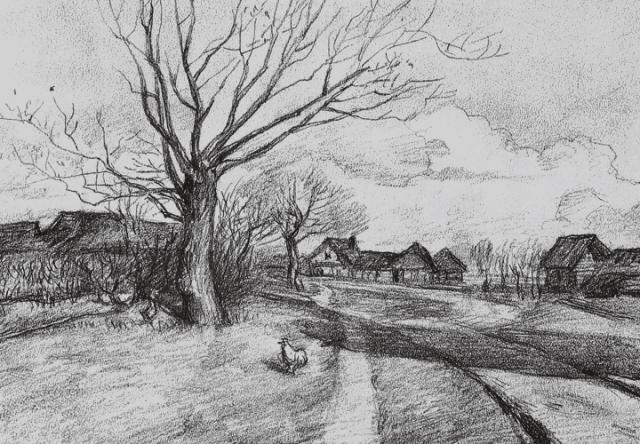 静物素描风景图临摹,简单又好画的彩铅素描风景图