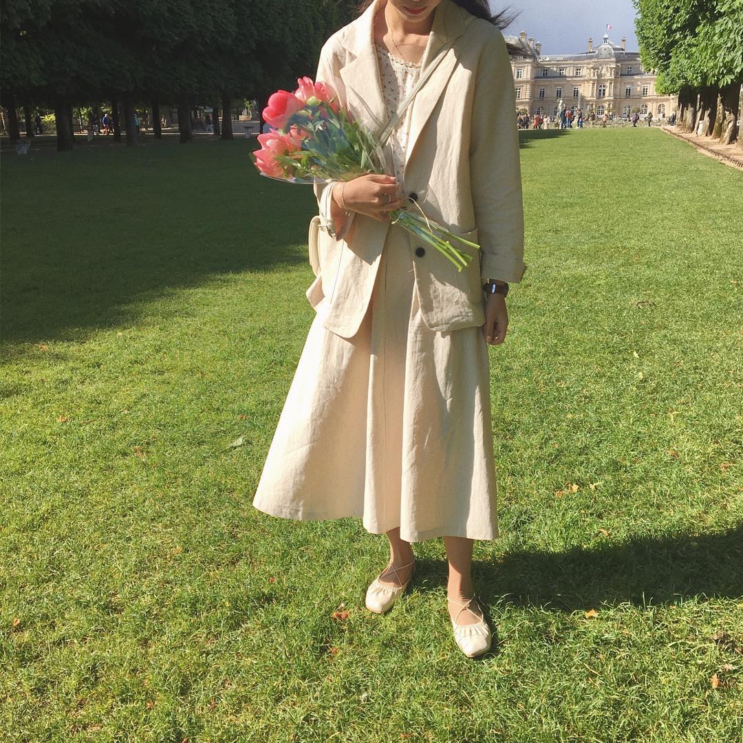 新款韩系碎花裙怎么搭配,欧韩裙搭配技巧