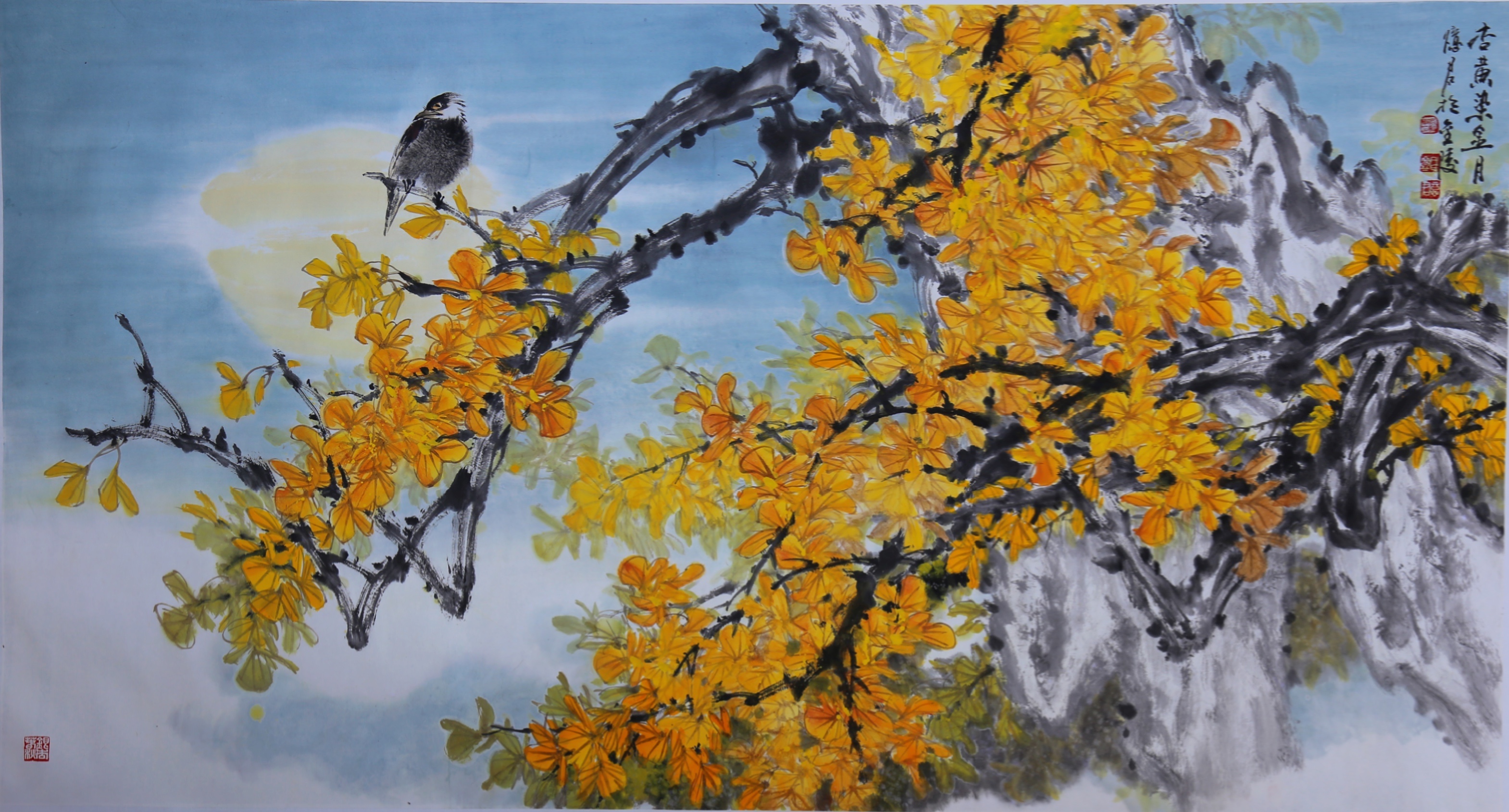 忆君银杏作品欣赏,忆君银杏画